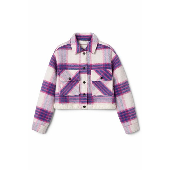 Blank NYC Jackets & Blazers - BlankNYC Women’s Cropped Plaid Shacket Cozy Button Front Jacket XS